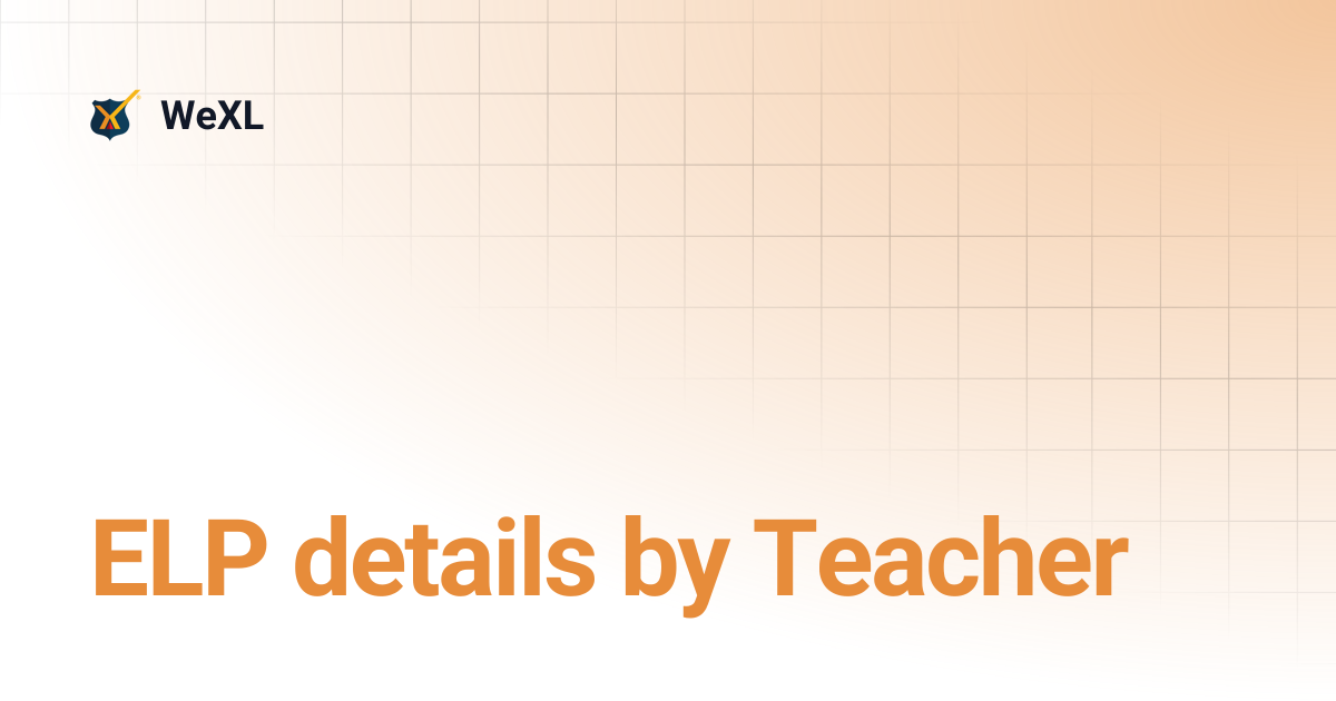 ELP details by Teacher | WeXL